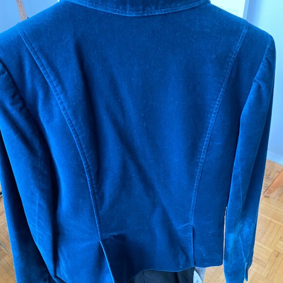 Blue velvet vintage blazer - Picture 2 of 2